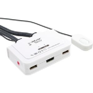 InLine KVM Switch - 2-fach - HDMI - USB - mit Audio - integr. Kabel